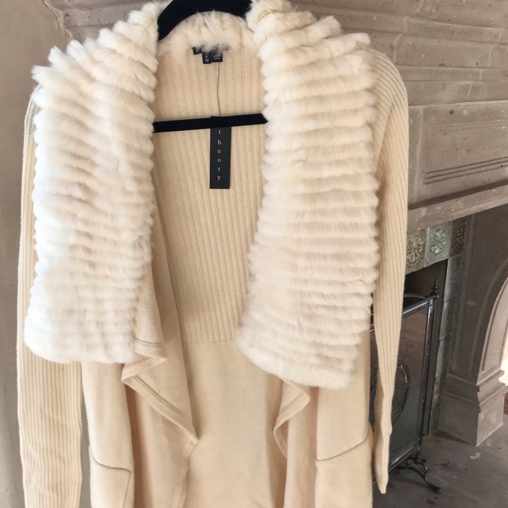 Theory Maritza Cardigan in Ivory